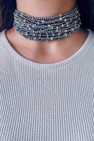 Selma Bead Layered Choker Necklace 