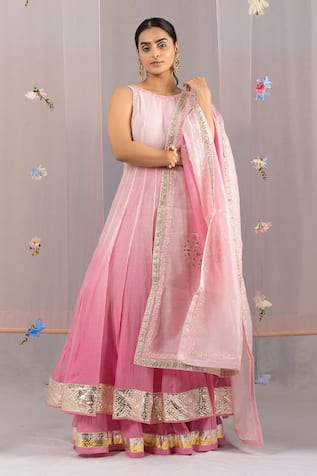 Ombre Anarkali Sharara Set 