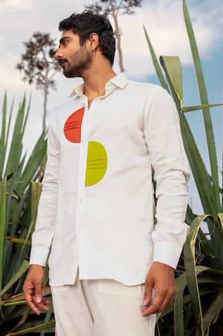 Runit Gupta Color Block Detailed Shirt 