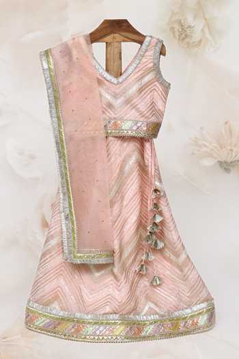 MINIME ORGANICS Gota Embroidered Lehenga Set 