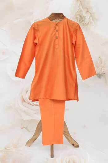 MINIME ORGANICS Solid Kurta & Pyjama Set 