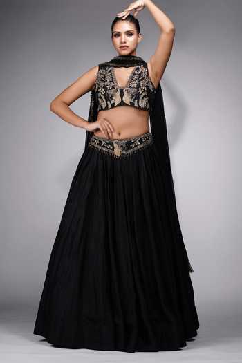 Shruti S Silk Ancient Prince Embroidered Lehenga Set 