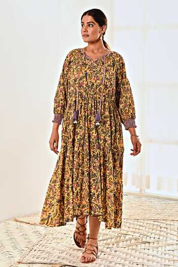 Moontara Liberty Print Tiered Dress 