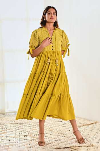 Moontara Tie-Up Sleeve Dress 