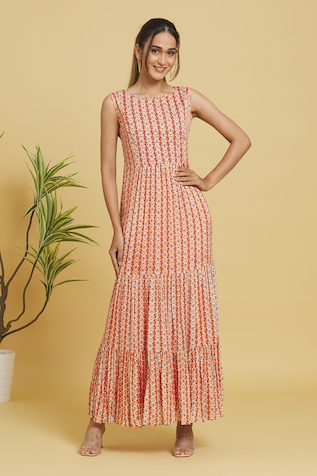 Adara Khan Floral Patterned Gathered Tunic