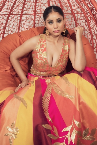 Vandana Sethi Gota Patti Embroidered Lehenga Set