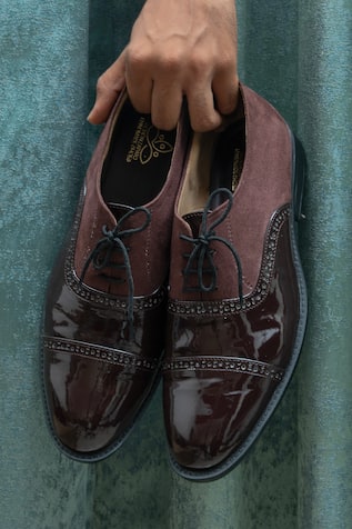 Brown Suede Lace-Up Designer Shoes 