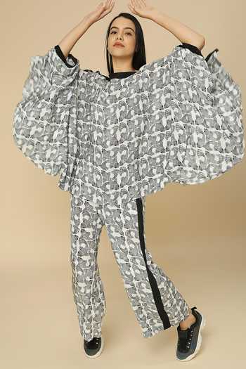 Neha Gursahani Fish Print Kaftan & Pant Set 