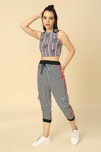 Neha Gursahani Printed Crop Top & Pant Set 