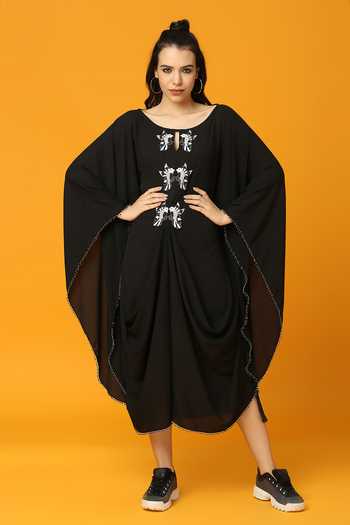 Neha Gursahani Solid Pre-Draped Kaftan Dress 