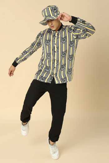 Neha Gursahani Striped & Lion Pattern Shirt 