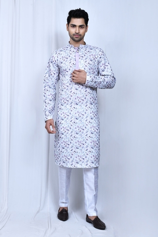 Adara Khan Bloom Print Kurta Pant Set