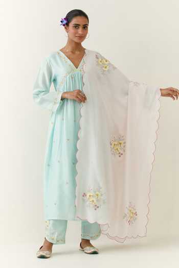 Anantaa By Roohi Silk Chanderi Scallop Dupatta 