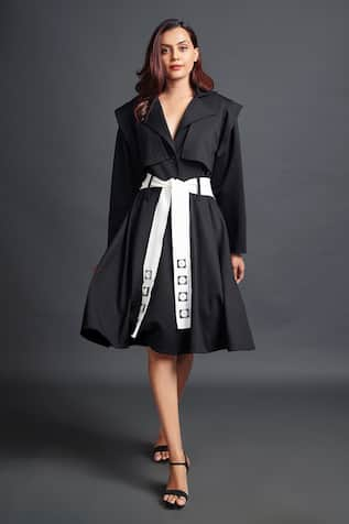 Deepika Arora Jacket Dress With Sash Belt 