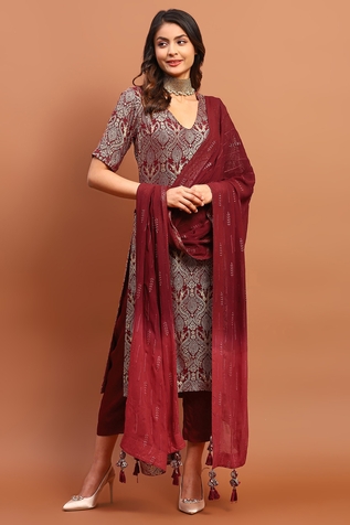 Soniya G Foil Print Kurta Pant Set