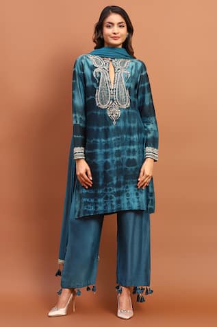 Pakistani Tie-Dyed Kurta Pant Set 