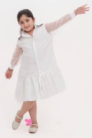 White Pearl Embellished Dress 