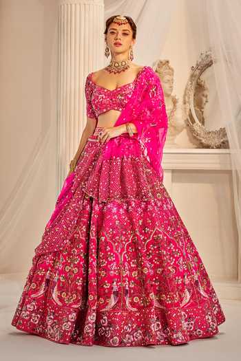 Rachit Khanna Dabka & Sequin Embroidered Bridal Lehenga Set 
