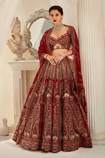 Rachit Khanna Dabka & Nakshi Embroidered Bridal Lehenga Set 