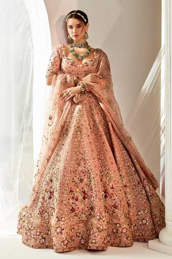 Rachit Khanna Bead & Sequin Embroidered Bridal Lehenga Set 