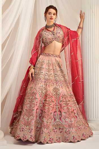Rachit Khanna Dabka & Bead Embroidered Bridal Lehenga Set 