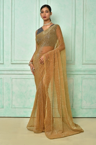 Adara Khan Sheer Sequin Work Saree With Blouse