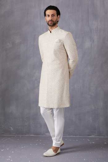 Arjan Dugal Embroidered Achkan Set 