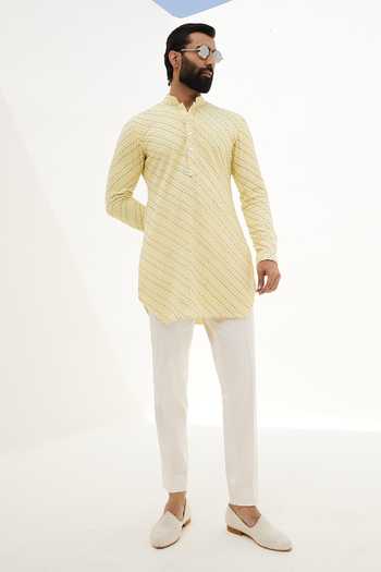 Arjan Dugal Straight Floral Embroidered Kurta With Pant 