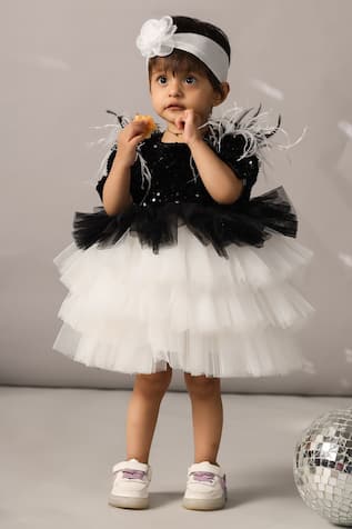 Feather Sleeve Embellished Dress 