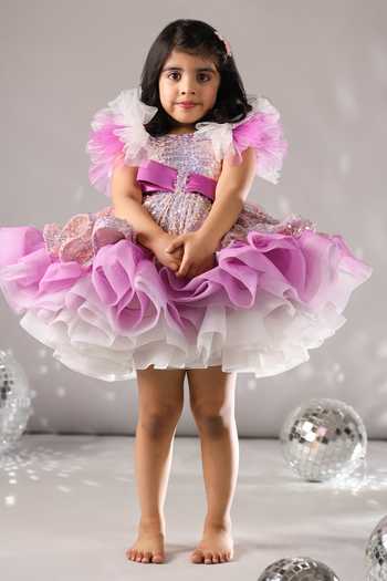 Casa Ninos Sequin Embroidered Dress 