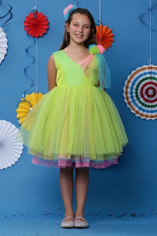 Multi Layered Asymmetric Neck Dress 