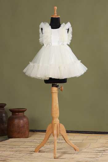 Casa Ninos Ruffle Yoke Flared Dress 