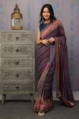 Soup by Sougat Paul Ikaya Printed Pre-Stitched Saree With Blouse