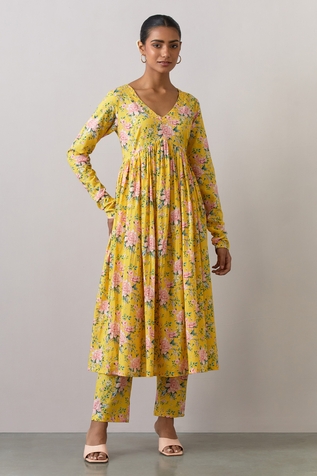 Ikshita Choudhary Flower Print Anarkali & Pant Set
