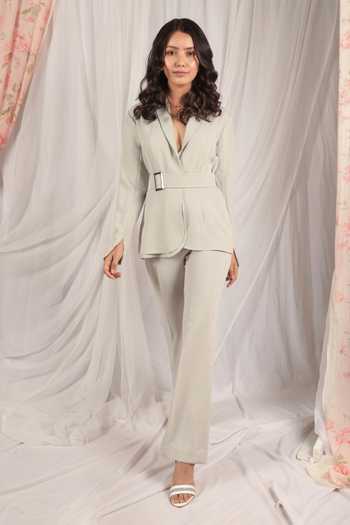 HOUSE OF TA-YA Layered Coat & Pant Set 