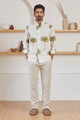Label Kheerganga Palm Print Woven Shirt