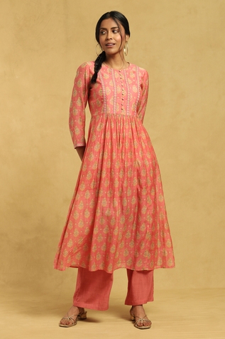 Ritu Kumar Flower Print Kurta & Palazzo Set
