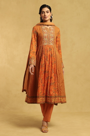 Ritu Kumar Paisley Vine Print Anarkali Set