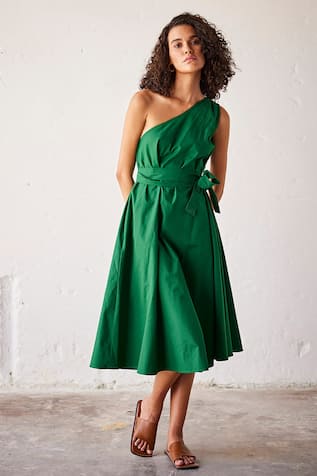 Kharakapas Peas In A Pod One Shoulder Dress 