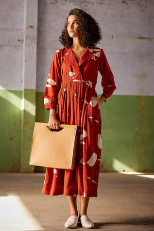 Kharakapas Golden Hour Lino Print Dress 