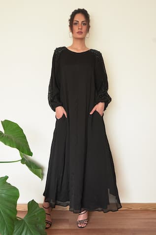 Asteria Hand Embroidered Sleeve Dress 