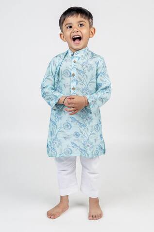 MR Brat Floral & Dragon Fly Print Kurta Set 