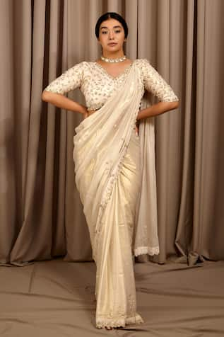 Shloka Sudhakar Shimmer Finish Saree With Embroidered Blouse 