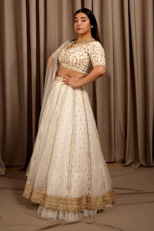 Shloka Sudhakar Gota Embroidered Lehenga Set 