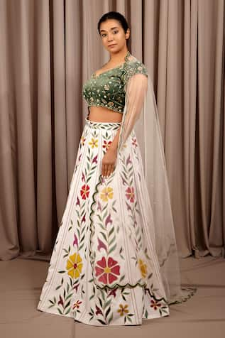 Shloka Sudhakar Floral Cut-Work Lehenga Set 