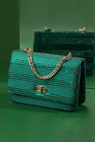 House Of Bio Grace Stone Embellished Clutch 