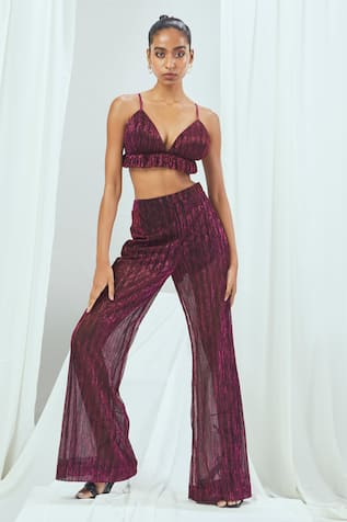 Metallic Flared Pant 