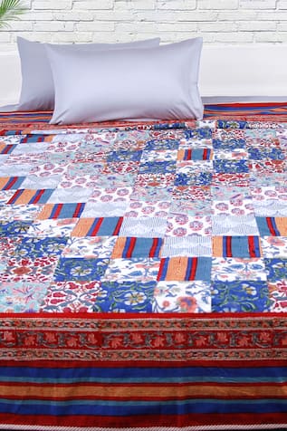 Cotton Quilted Pattern Bedspread 