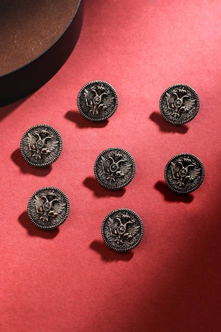 Sacred Geometric Carved Buttons - Set of 7 