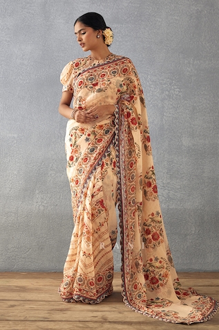 Torani Badami Narmin Printed Saree With Blouse